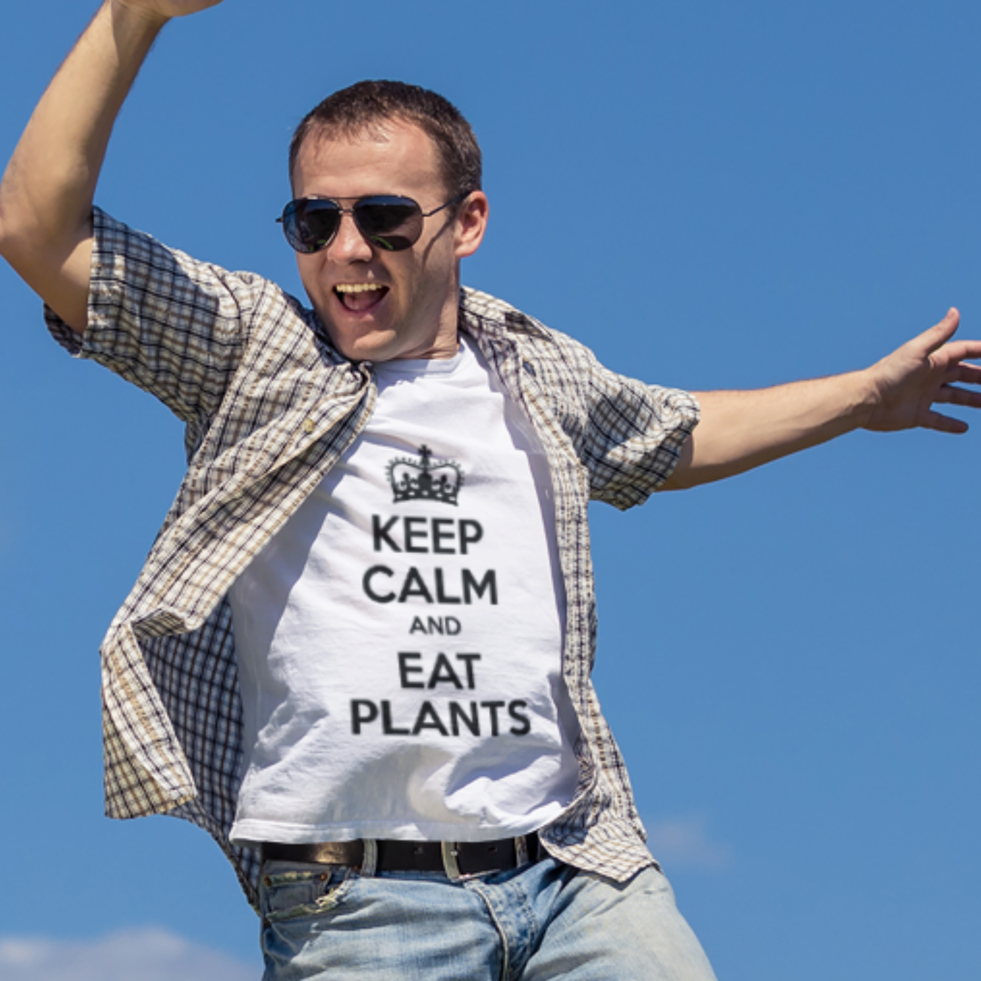 Keep Calm Eat Plants Colored t-shirt
