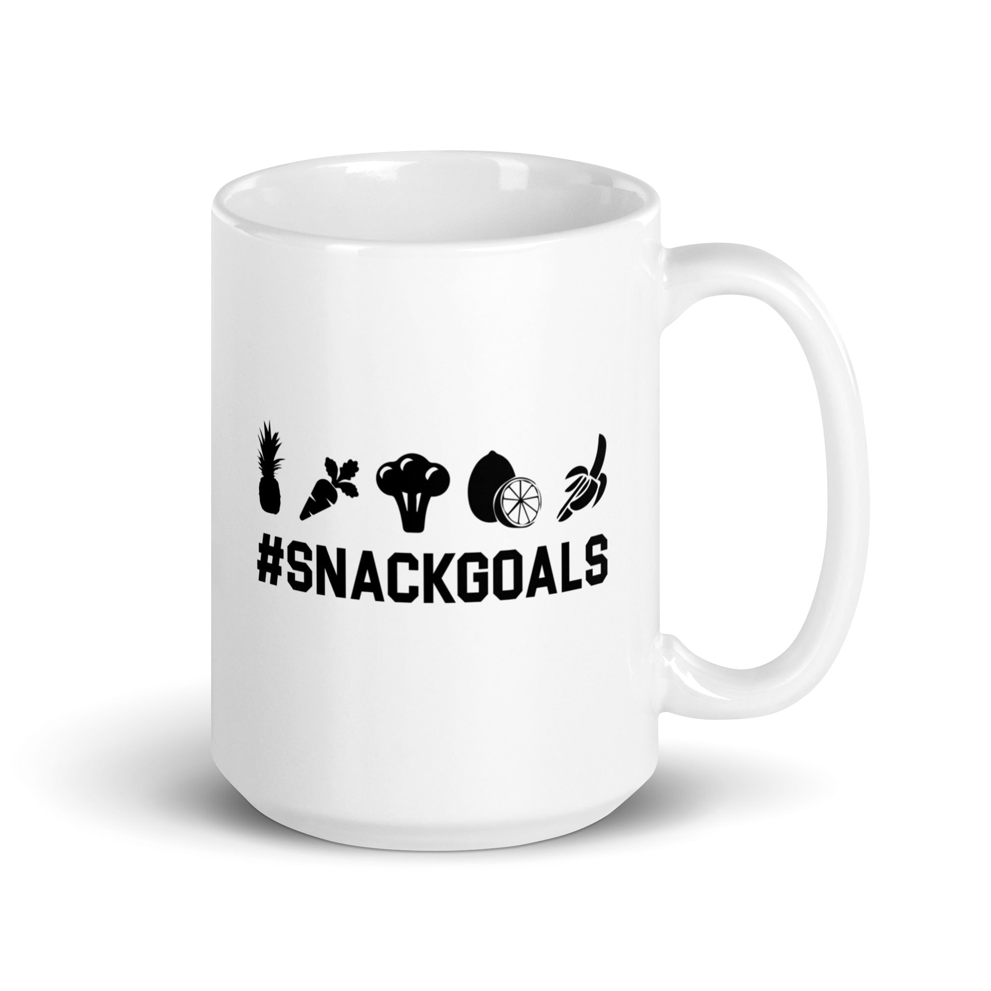 SNACK GOALS White glossy mug