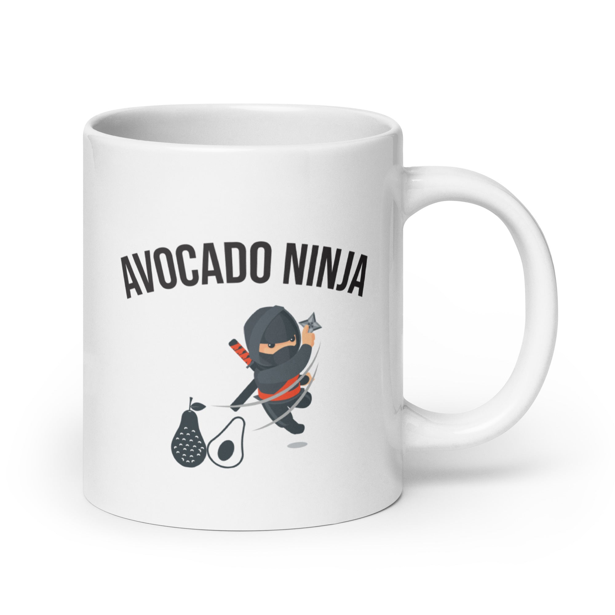 AVOCADO NINJA White glossy mug