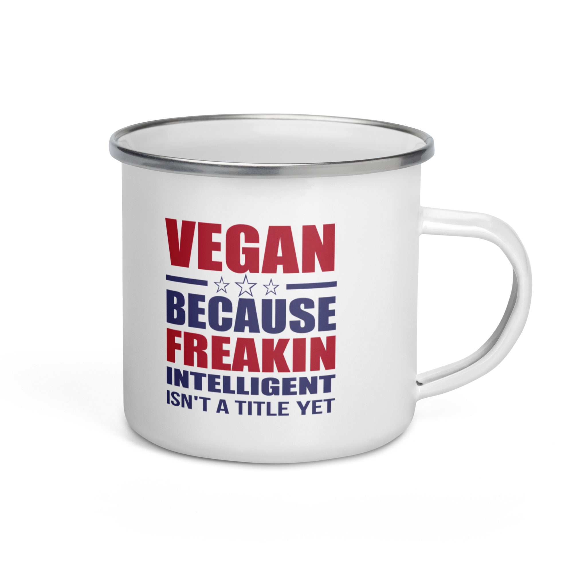Freakin' Intelligent Vegan Enamel Mug