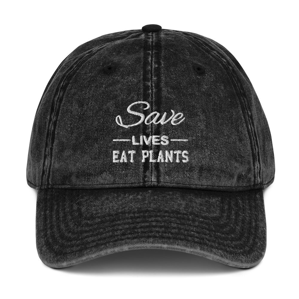 SAVE LIVES EAT PLANTS Vintage unisex Cap