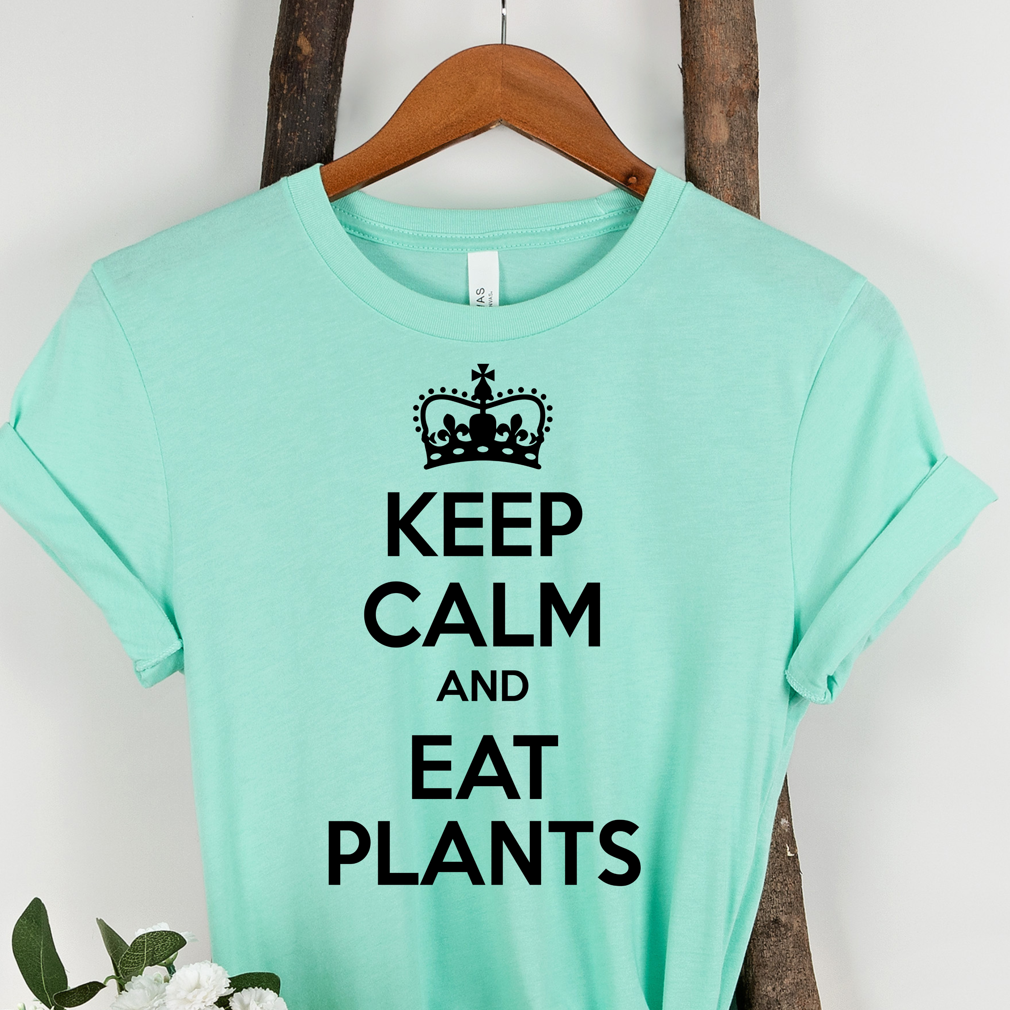 Keep Calm Eat Plants Colored t-shirt