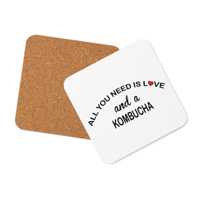 ALL YOU NEED IS LOVE...KOMBUCHA Cork-back coaster