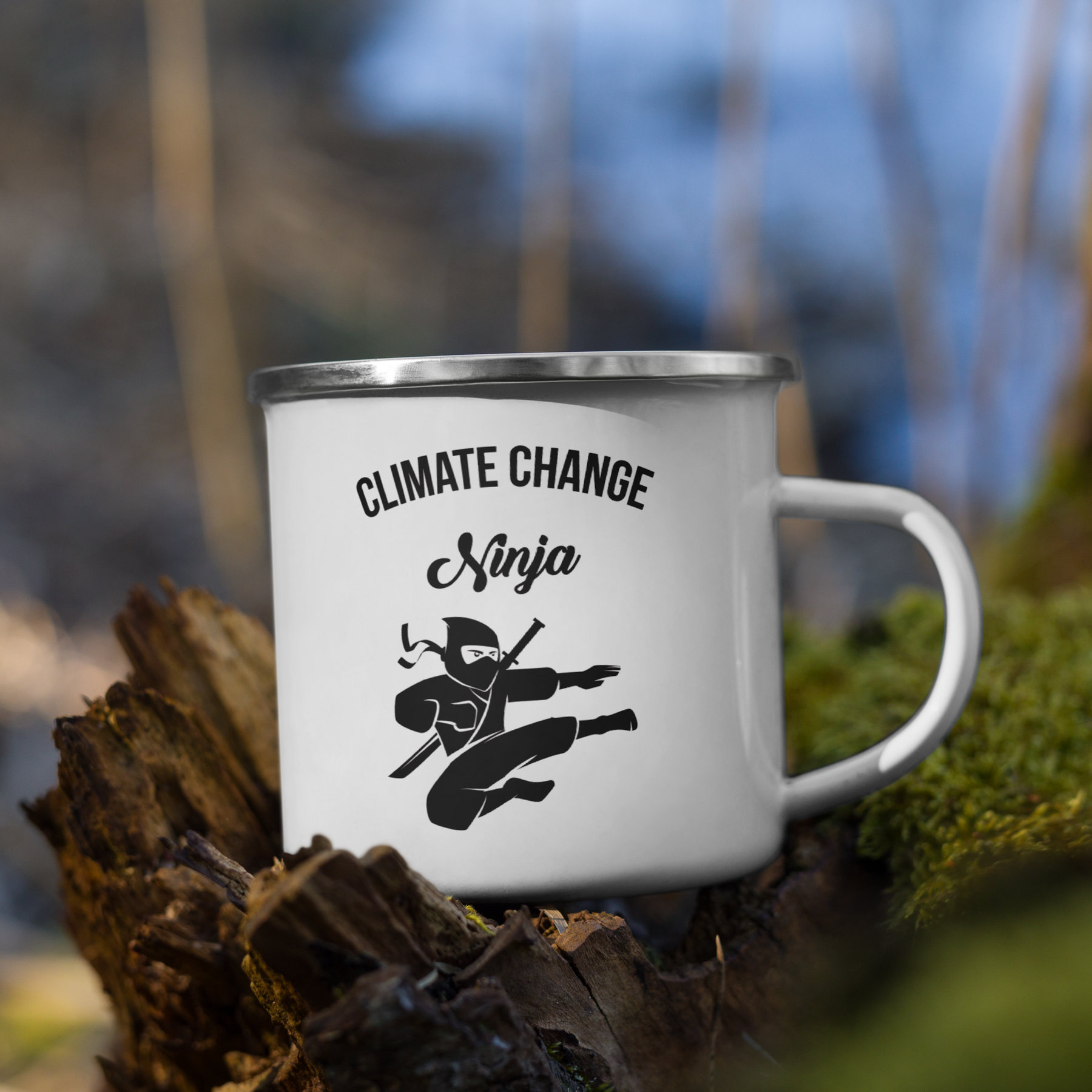 CLIMATE CHANGE NINJA Enamel Mug