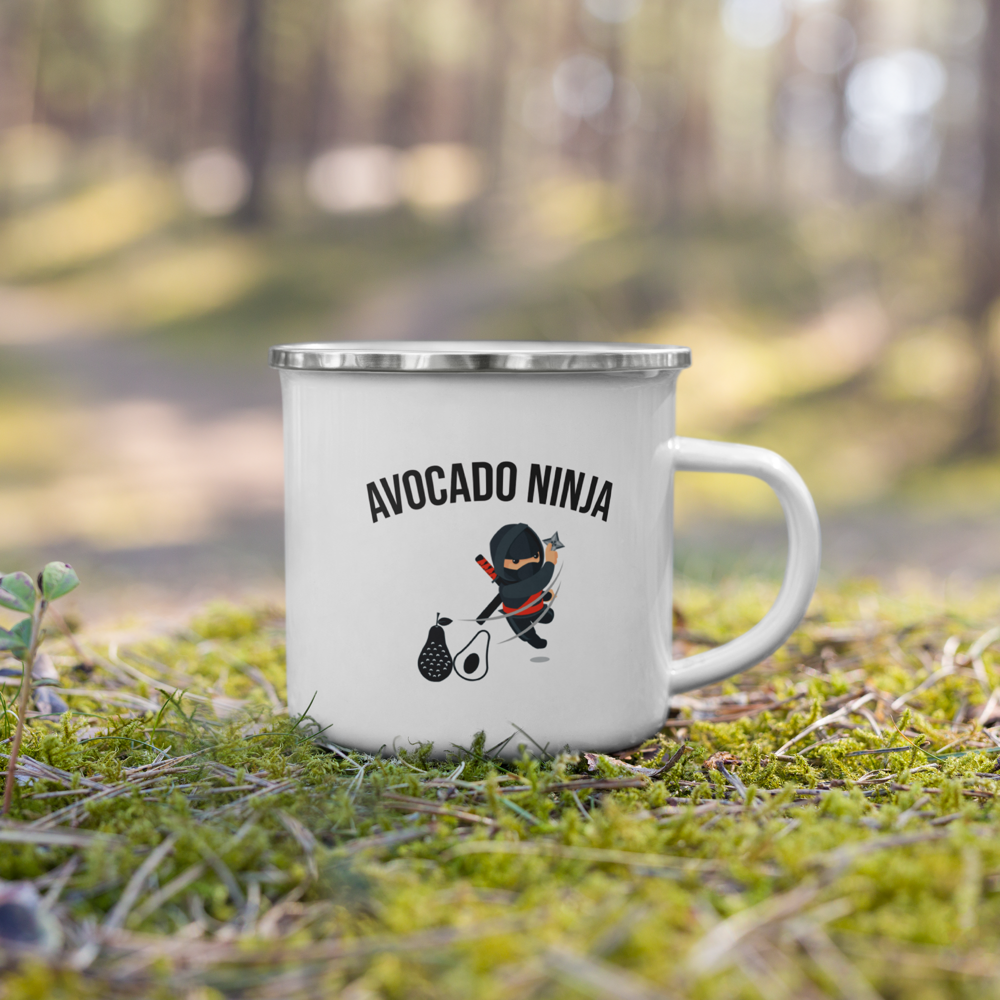 Avocado Ninja Enamel Mug