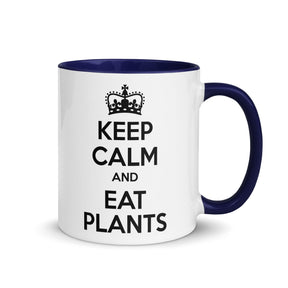 KEEP CALM EAT PLANTS Mug with Color Inside