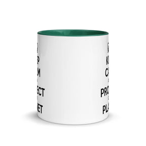 KEEP CALM PROTECT THE PLANET Mug with Color Inside