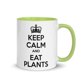 KEEP CALM EAT PLANTS Mug with Color Inside