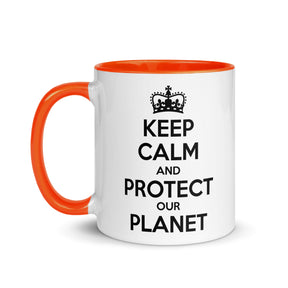 KEEP CALM PROTECT THE PLANET Mug with Color Inside