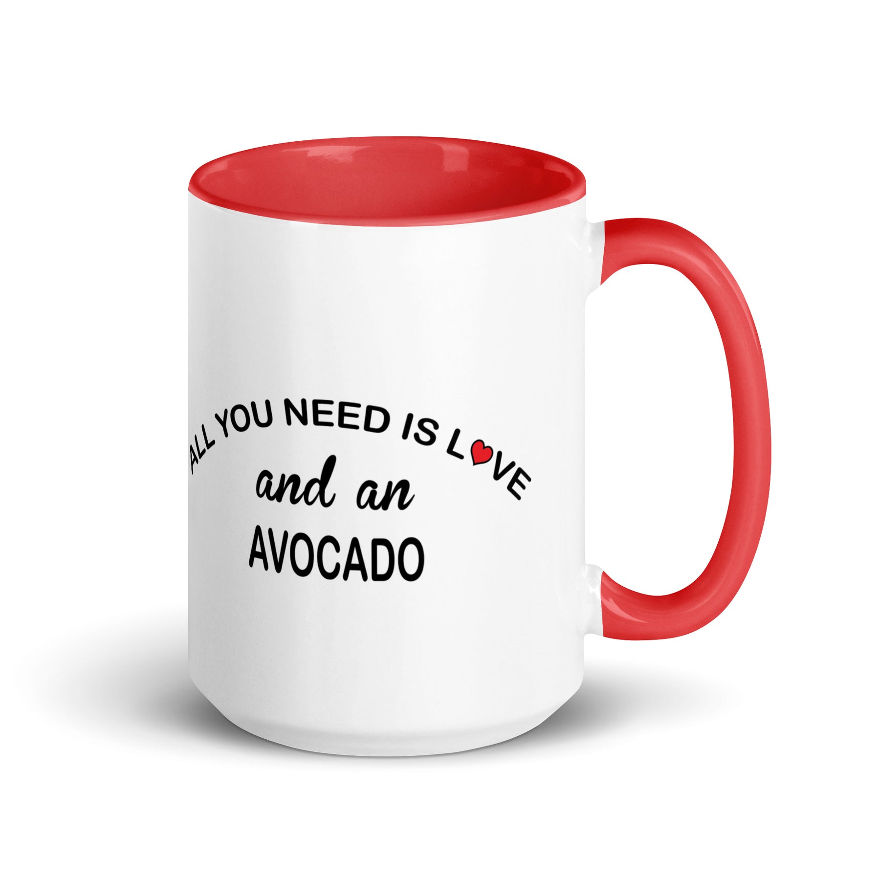 ALL YOU NEED IS LOVE...AVOCADO Mug with Color Inside