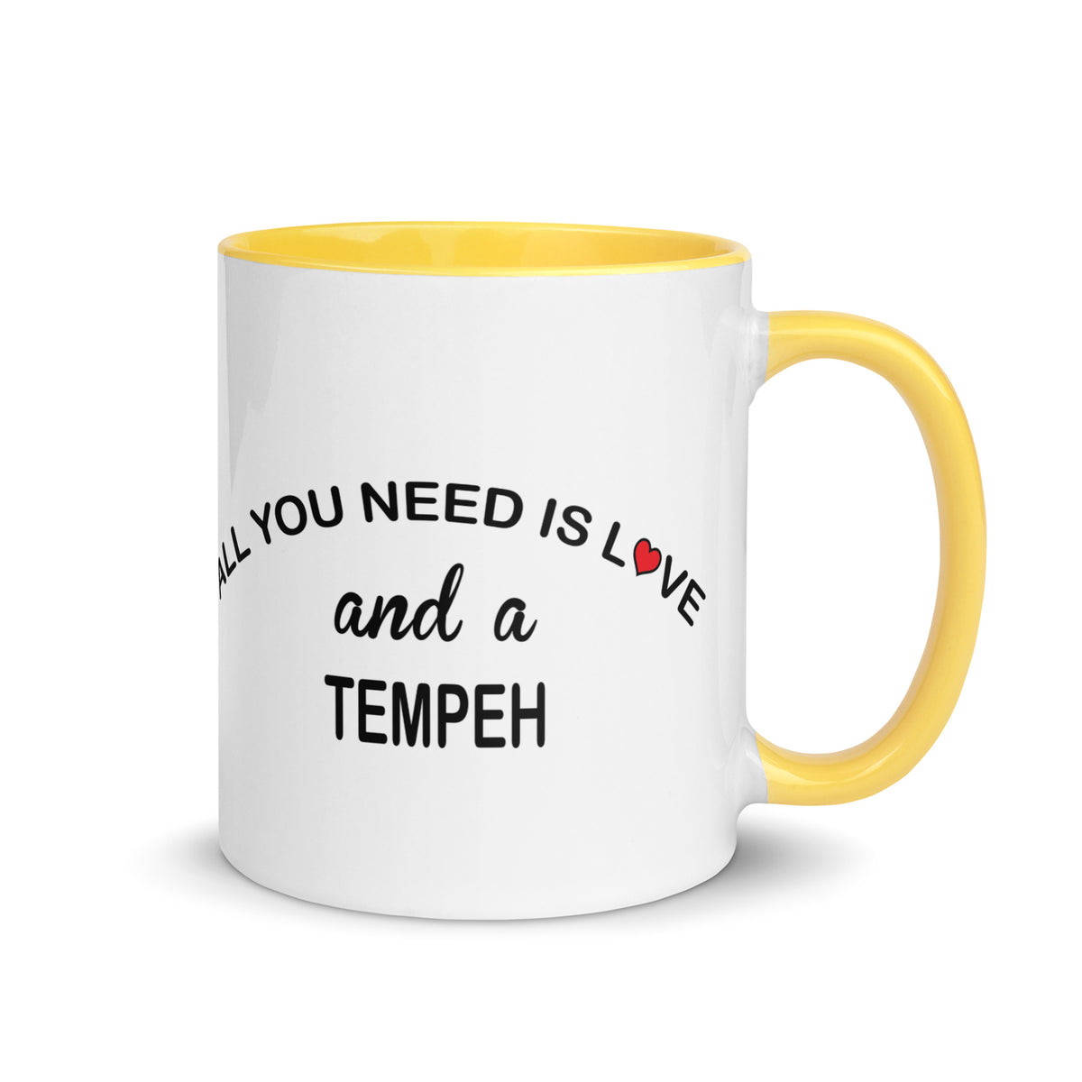 ALL YOU NEED IS LOVE TEMPEH Mug with Color Inside