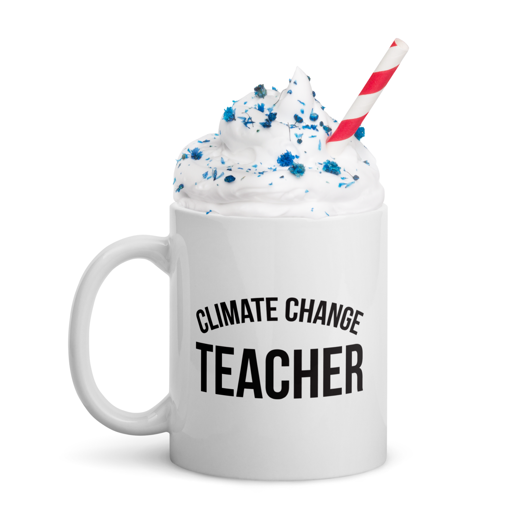 CLIMATE CHANGE TEACHER White glossy mug