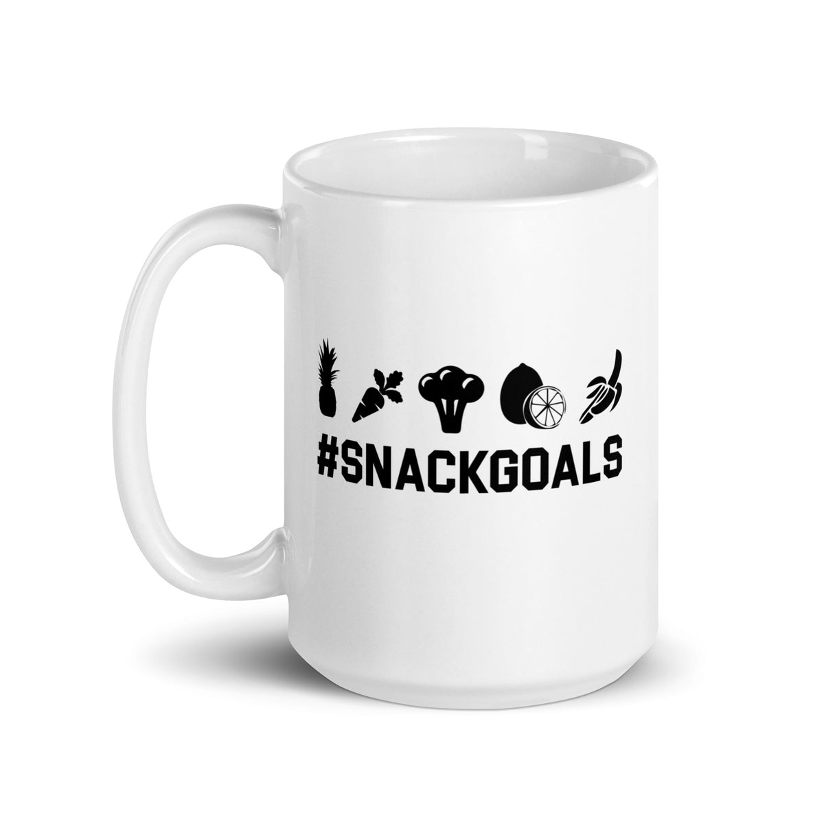 SNACK GOALS White glossy mug