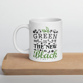 GREEN IS NEW BLACK White glossy mug