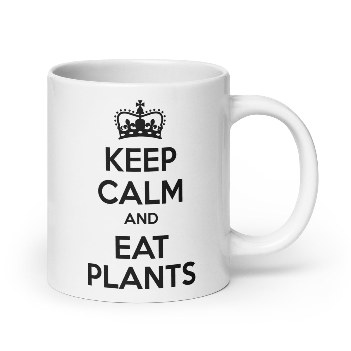KEEP CALM EAT PLANTS White glossy mug