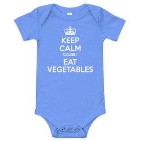 KEEP CALM EAT VEGETABLES. Baby short sleeve one piece