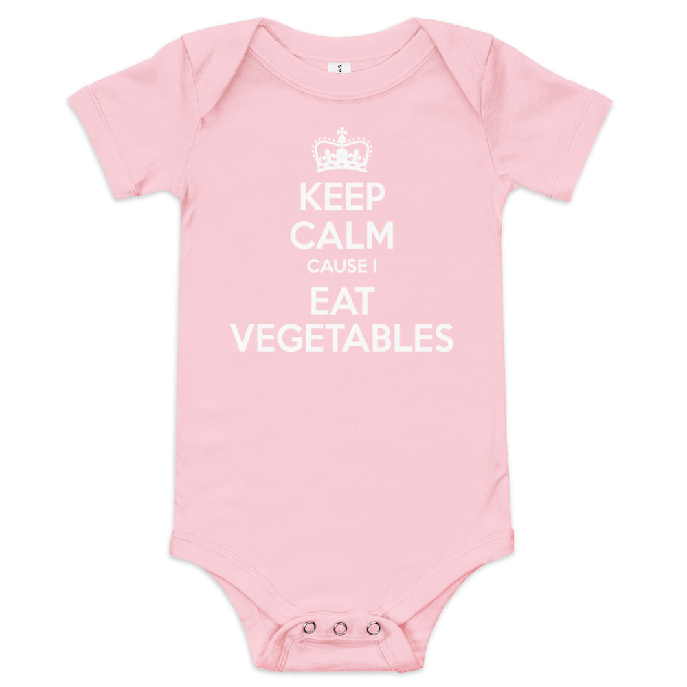 KEEP CALM EAT VEGETABLES. Baby short sleeve one piece