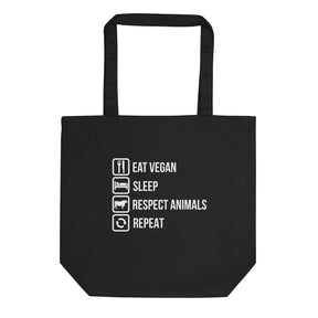 EAT VEGAN RESPECT ANIMALS REPEAT Eco Tote Bag