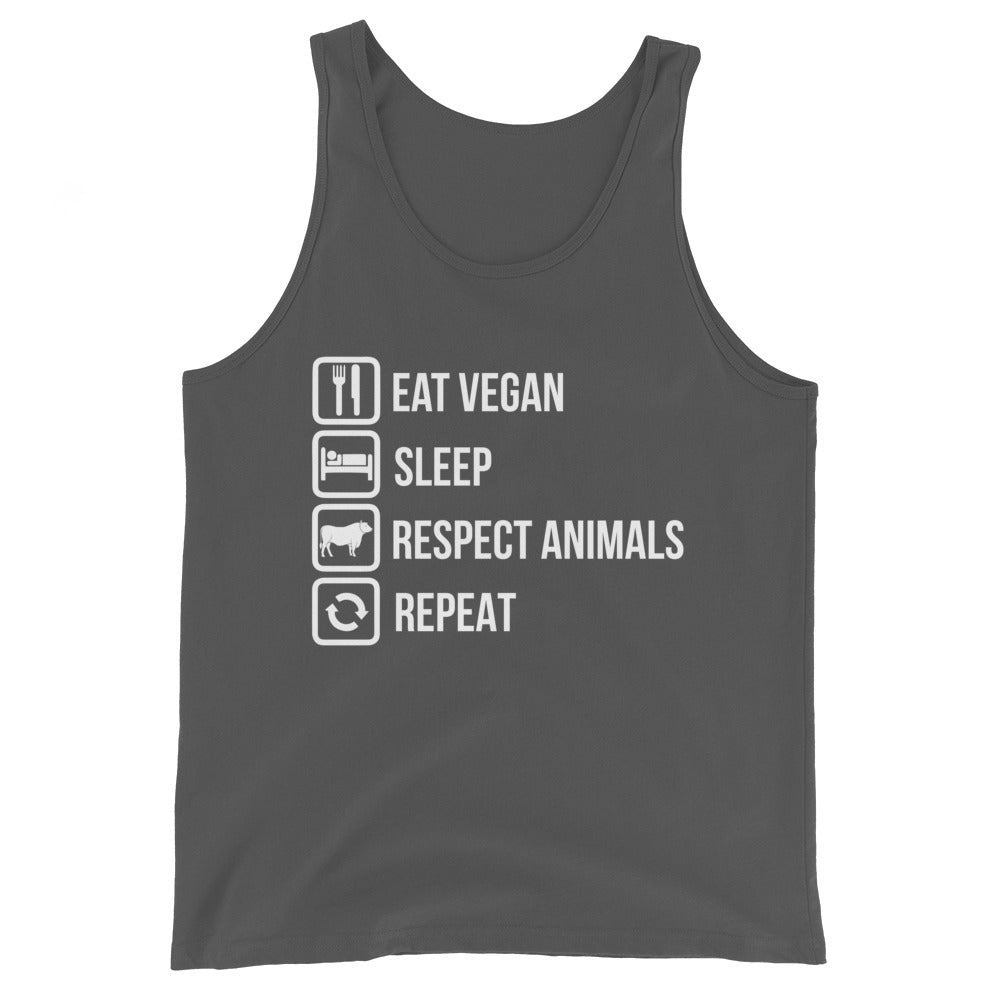 EAT VEGAN SLEEP RESPECT ANIMALS Tank Top