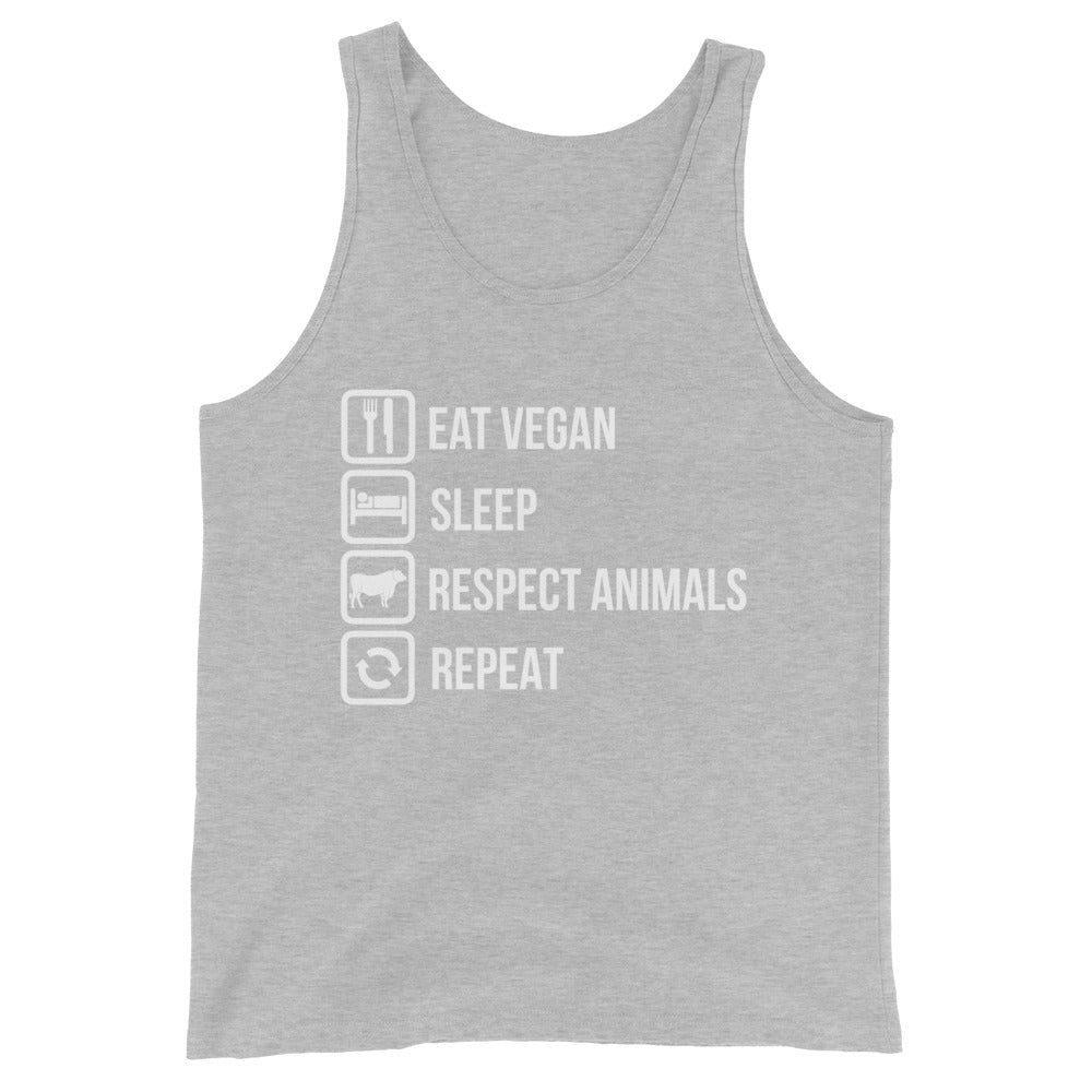EAT VEGAN SLEEP RESPECT ANIMALS Tank Top