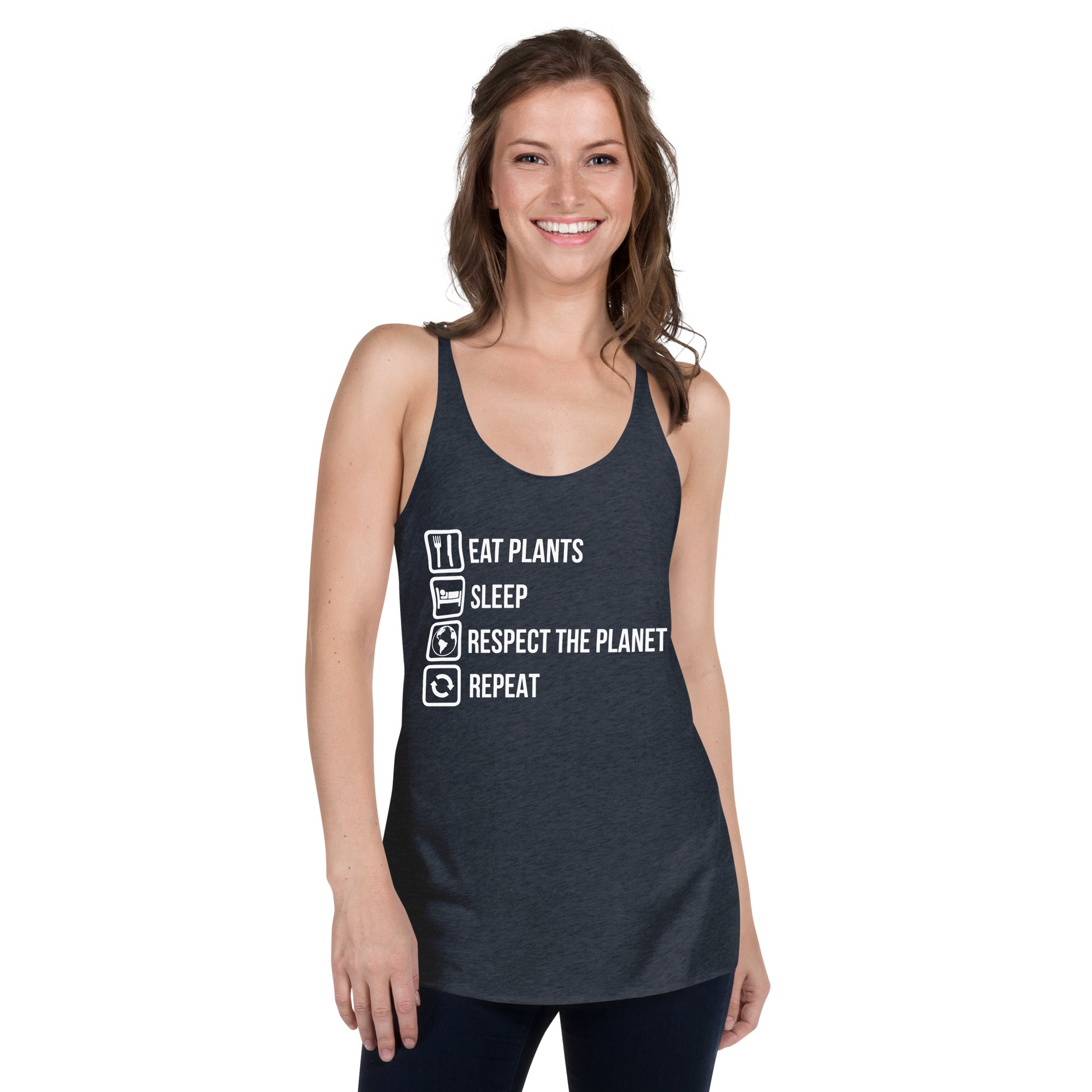 EAT PLANTS SLEEP RESPECT PLANET Women's  Tank