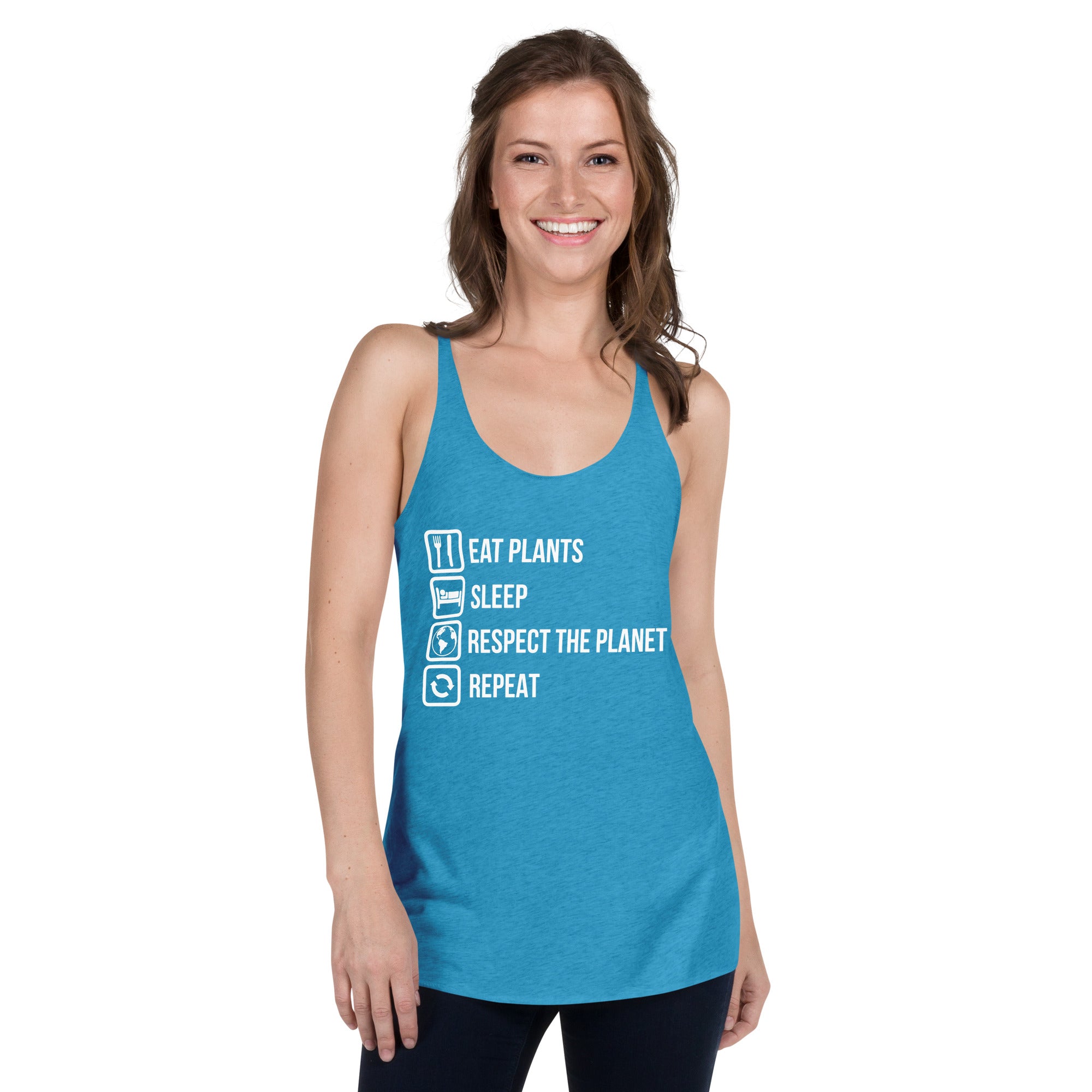 EAT PLANTS SLEEP RESPECT PLANET Women's  Tank